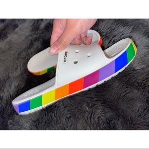Raindow Pride Croc Slides